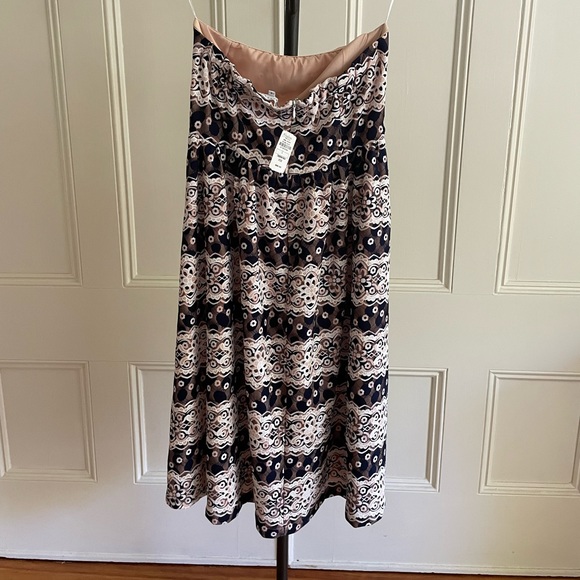 NWT Endless Rose Strapless Navy/Pink Lace Pattern Floral Dress. Size Small. - Picture 2 of 8